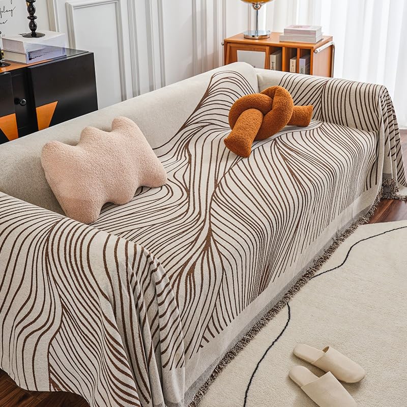 Housse de canapé 3 places en chenille pour un salon chaleureux et cocooning