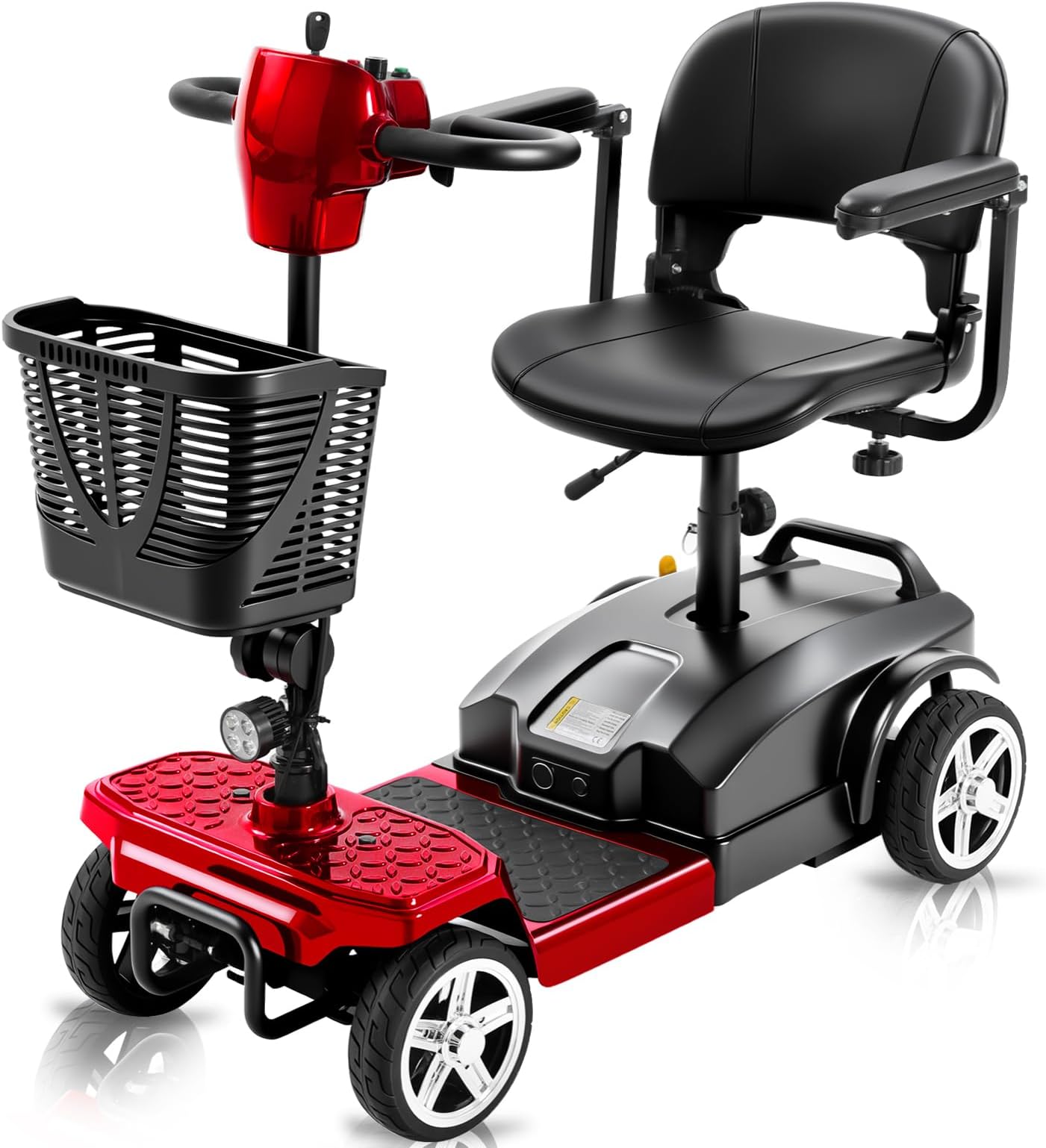 Ecomobi 15-45 Miles 4 Wheel Mobility Scooter for Seniors & Adults, 300 lbs Capacity, 350W Motor, Lithium Battery, 8" Tires, with Baskets and Swivel Seat, Compact Duty Mobile for Elderly