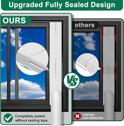 Miniatura 4 de Haikun Kit de ventana de aire acondicionado portátil mejorado con manguera de escape de 5.9 pulgadas, kit de ventilación de ventana de aire