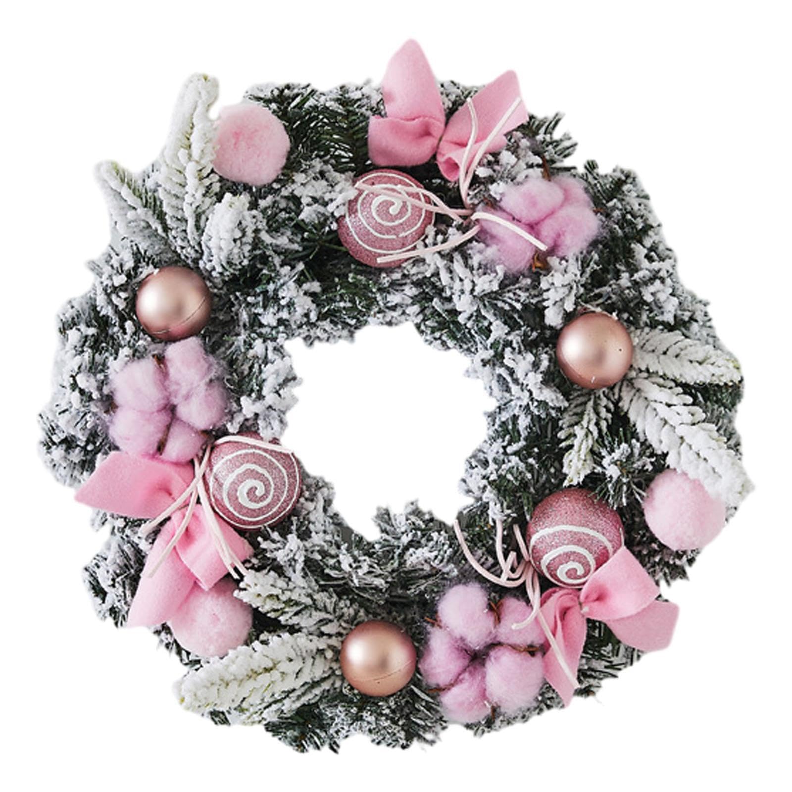 PIXZCSA Elegant Winter Display Rustic Christmas Wreath For Festive Celebrations Artificial Christmas Wreath Chic Supplies Rustic Plastic Party Decoration Door