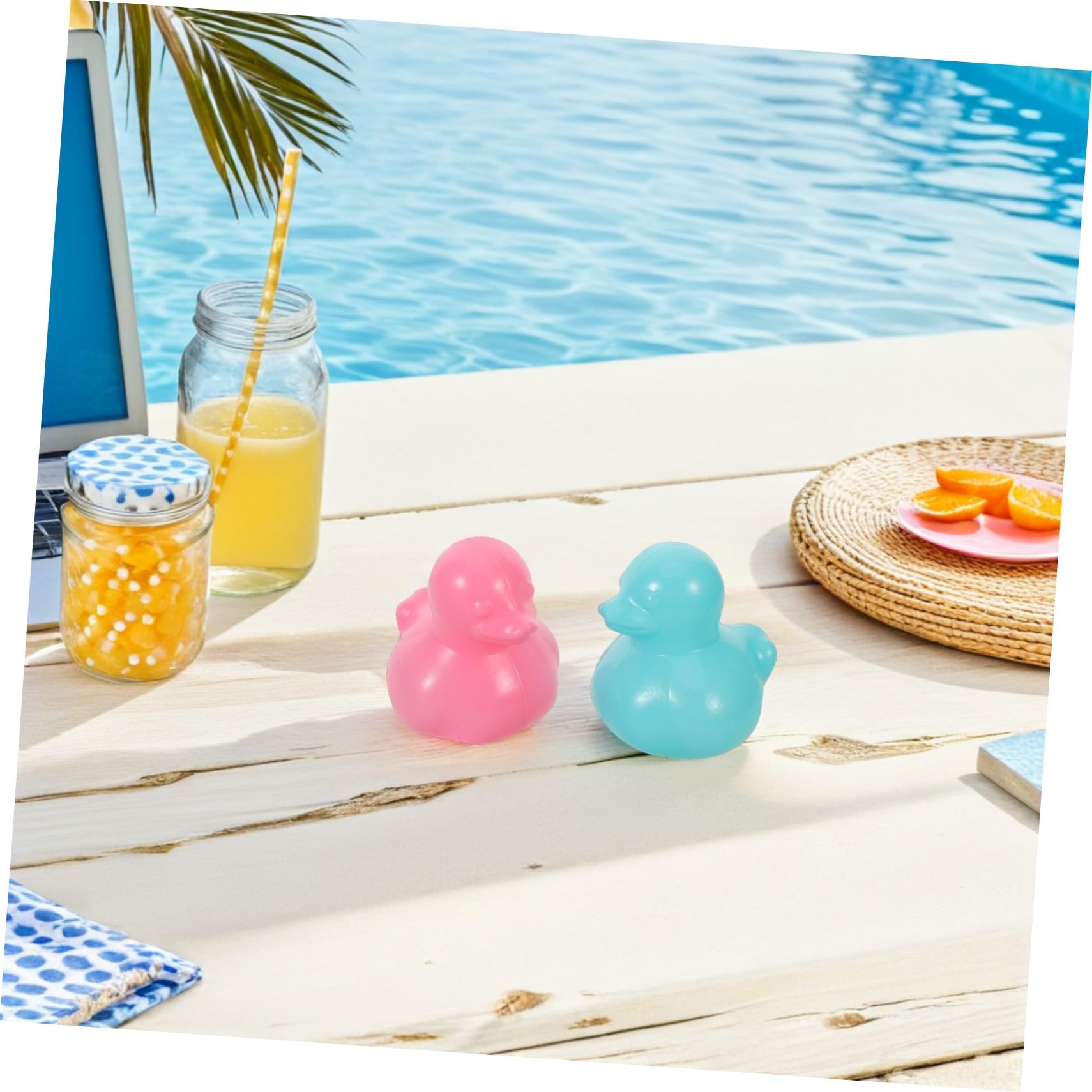Kisangel Bouée Canard Flottant Balles de Piscine Plastique Colorées pour Garçon Fille Accessoire de Bain et Portable pour Piscine et Aire de Jeux Intérieur