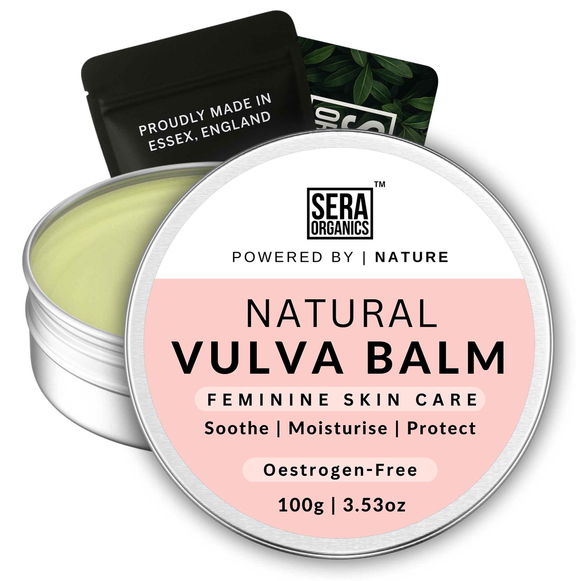 Vulva Balm – Natural Vaginal Moisturiser for Dryness, Itching & Irritation | Menopause & Postpartum Care | Oestrogen-Free Feminine Cream | Hydrating & Soothing Relief (100g) by Sera Organics
