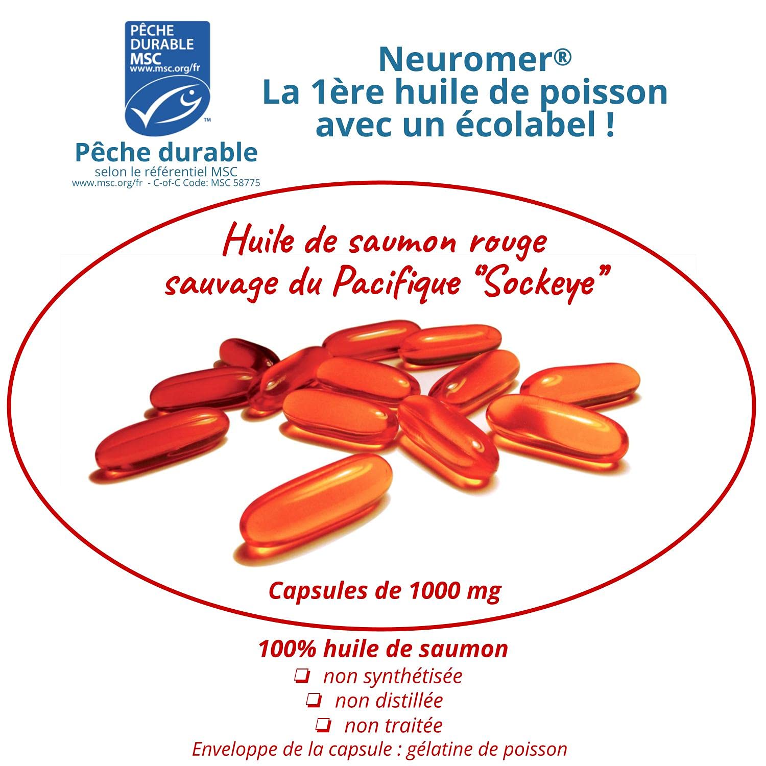 Neuromer® - Complément Alimentaire - Oméga 3/6/9, Vitamines A/D, + de 30 Acides Gras - 90 capsules