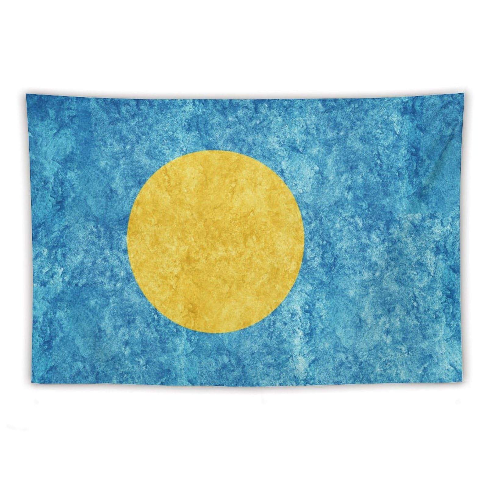 XingFox Palau Flag Textured Tapestry Wall Hanging, National Flag Art Wall Decoration Tapestry, For Bedroom Living Room Dorm Home Decoration, 60"x90"