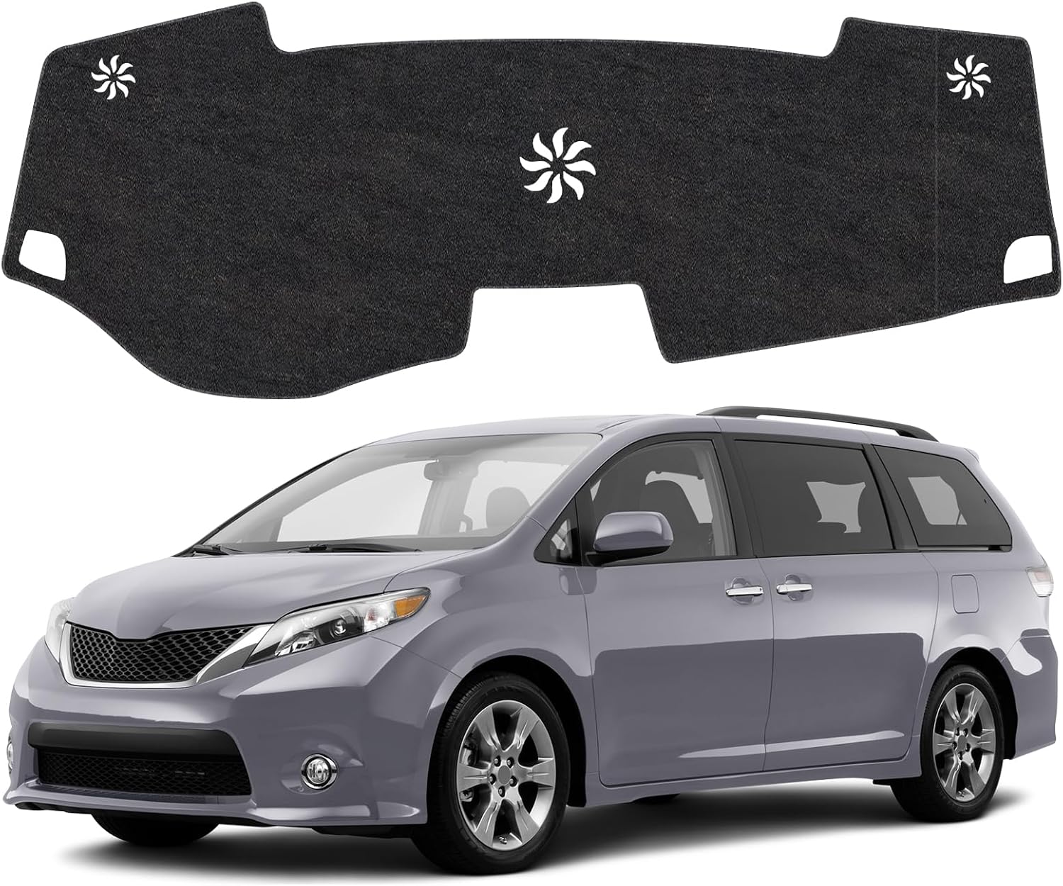 Dash Cover Mat Compatible with Toyota Sienna 2015-2020 Non-Slip Dashboard Cover Mat Sunshade UV Rays Protector Interior Accessories