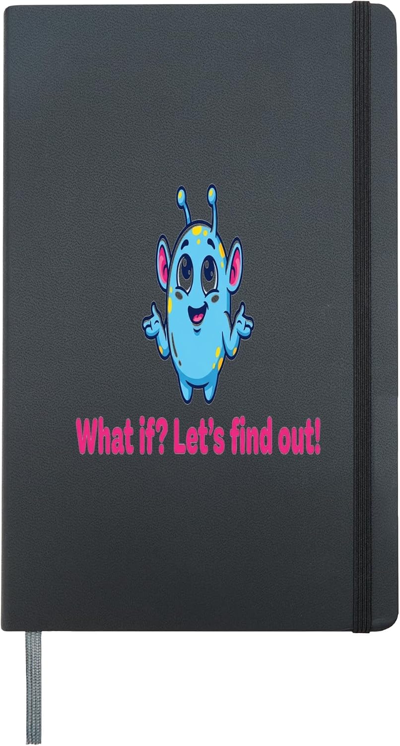 Dinosaur Letters Cartoon Illustration Fun for Kids Hardcover Journal, Black