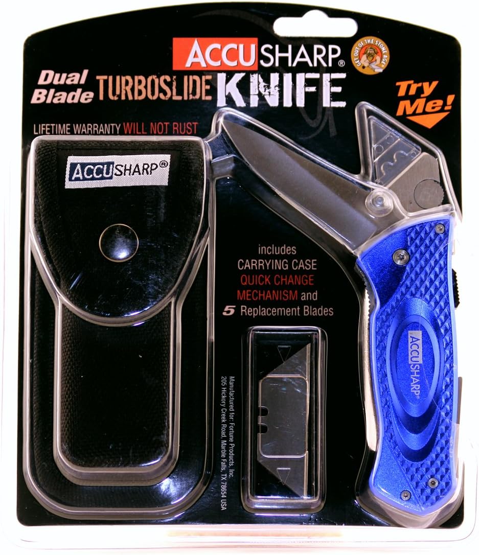 Accusharp 705C Turboslide Sport and Utility Knife, Blue