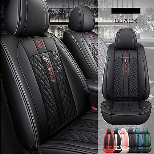 Fundas de asiento de automóvil para Nissan 370Z 2009-2020 2 asientos, impermeables, de piel sintética, accesorios (fila delantera estándar, negro)