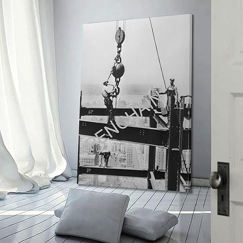 Miniatura 3 de Empire State - Póster vintage de trabajadores de la construcción en blanco y negro, pósteres estéticos e impresiones sobre lienzo, póster artístico