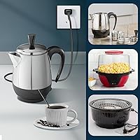 Vista 7 de HASMX Percolator Power Cord for Hamilton Beach Percolator Coffee Pot Urn Model 40514 40614 40622, Presto 2822 02822 02811 0281102 Percolator, 2pin