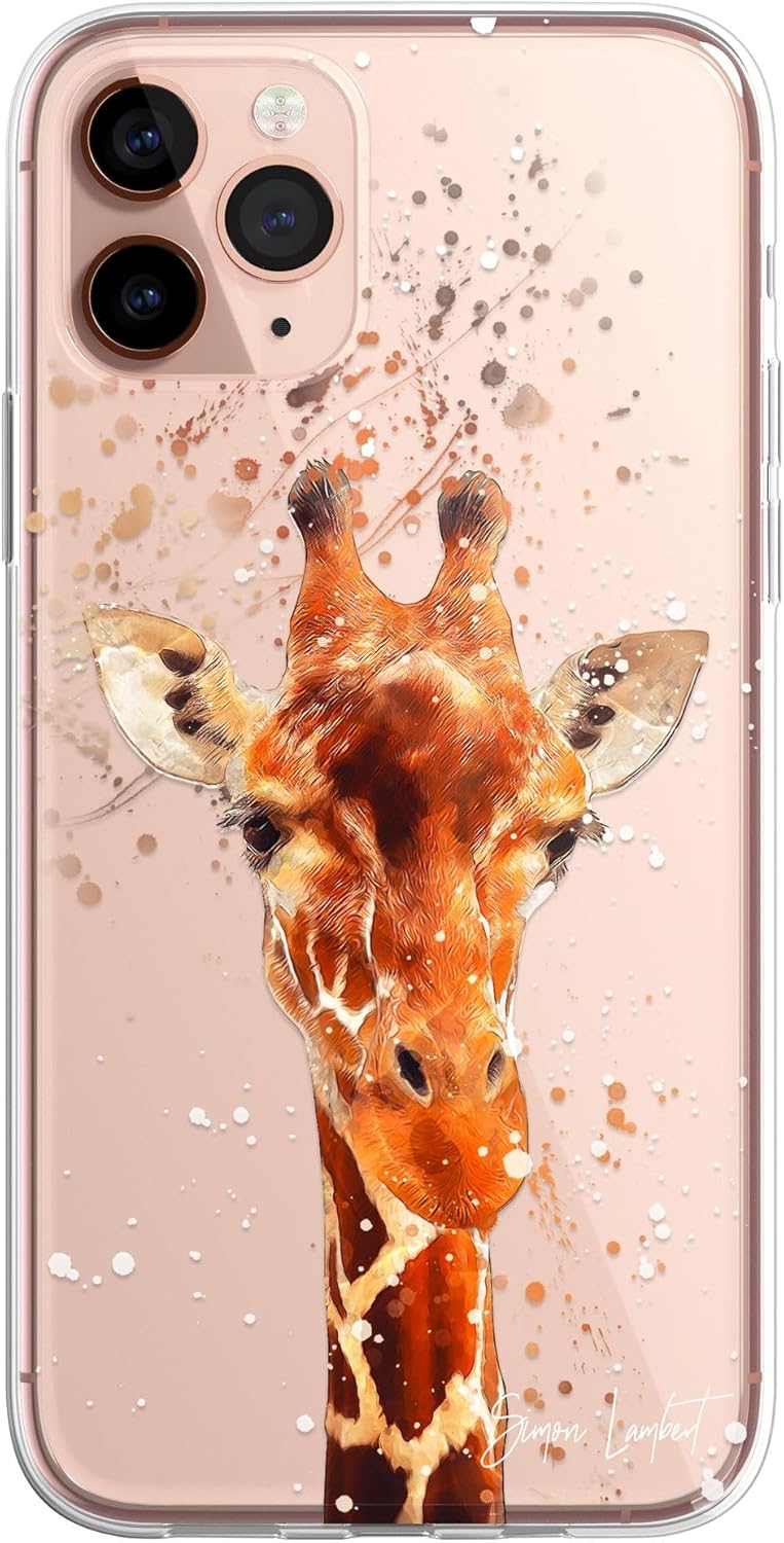 Giraffe Case Cute Family Case Splatter Art CLEAR Phone