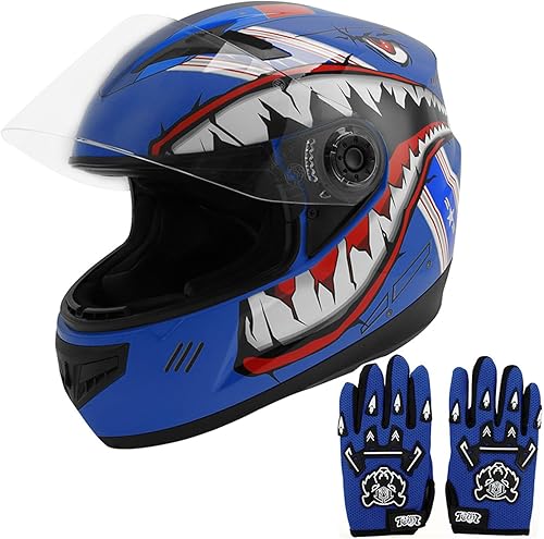 Miniatura 17 de TCT-MOTORPARTS DOT - Casco de motocross para niños y jóvenes, casco de cara completa para motocross, ATV, todoterreno, casco de cuatro ruedas