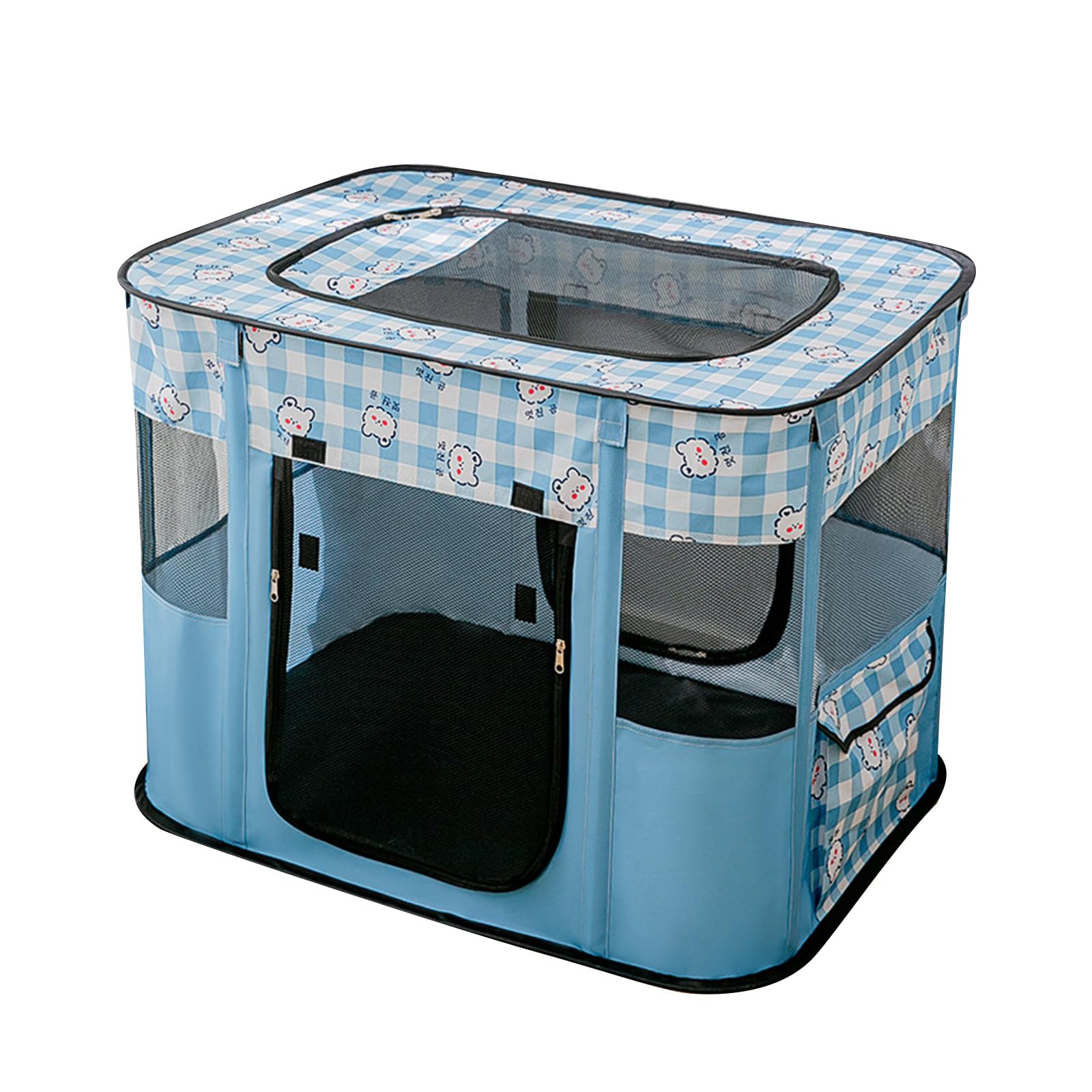 Mascota con puerta y techo para perros pequeños, corral de ejercicio para gatos, sala de parto para gatos de interior y otros pequeños