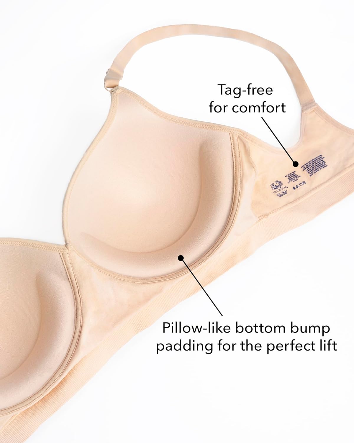 Fruit of The Loom Women's 2-Pack Seamless Wire-Free Push-Up Bra – Soft, Comfortable & Supportive - Image 4