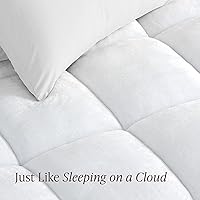 Vista 7 de Protector para colchón de alternativa de pluma Microplush, reversible, prémium, Microfibra, Blanco, gemelo