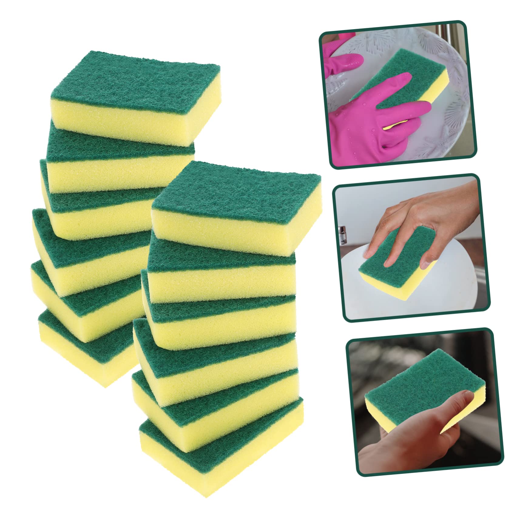 24Pcs Heavy Duty Dish Sponge Multi Functional Cleaning Towels for Kitchen Durable and Absorbent Scrub Sponges for Dishes Pots and Surfaces and Non Damaging