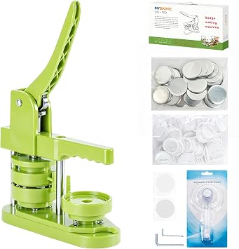 Button Maker Machine 58mm - 3rd Generation No Installation 58mm 2.25" DIY Pin Badge Button Maker Press Badge Punch Press with Free Button Parts & Picture & Circle Cutter