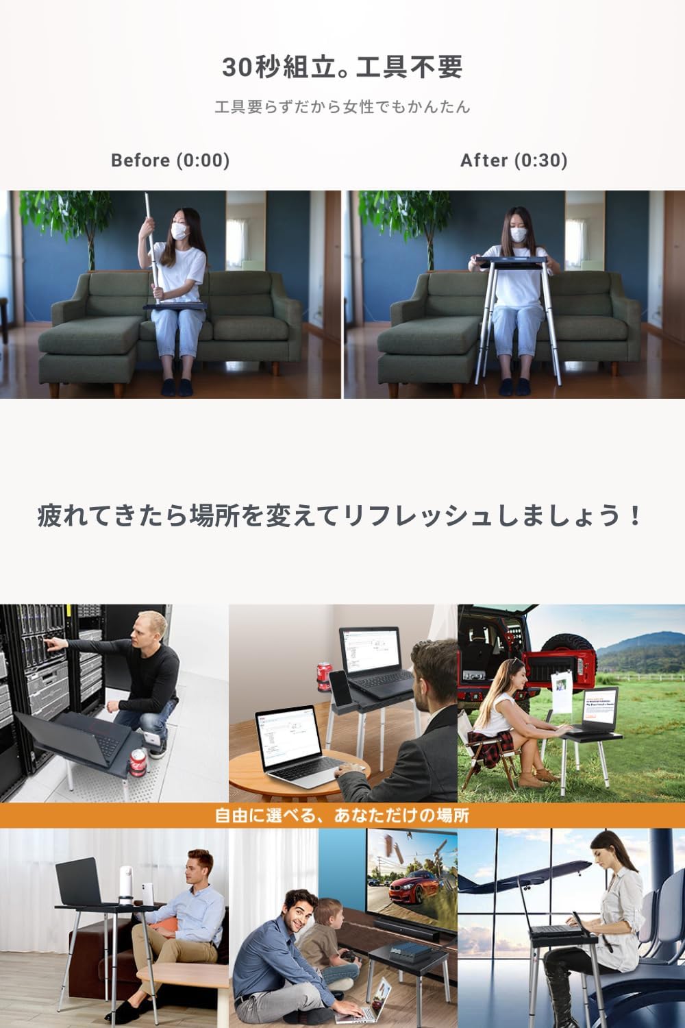 Amazon.co.jp: Tabletote PLUS 【あなたの好きな時にパッと快適な作業