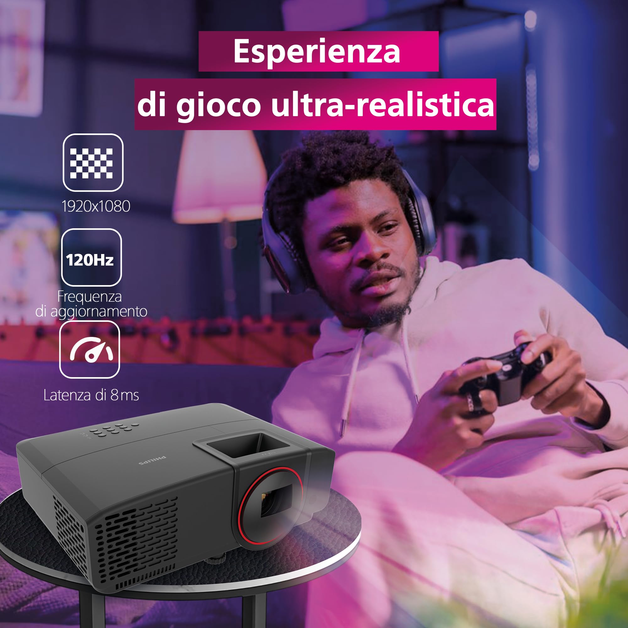 Proiettore GamePix 800 Smart 2500 ANSI Lumens - Dettaglio