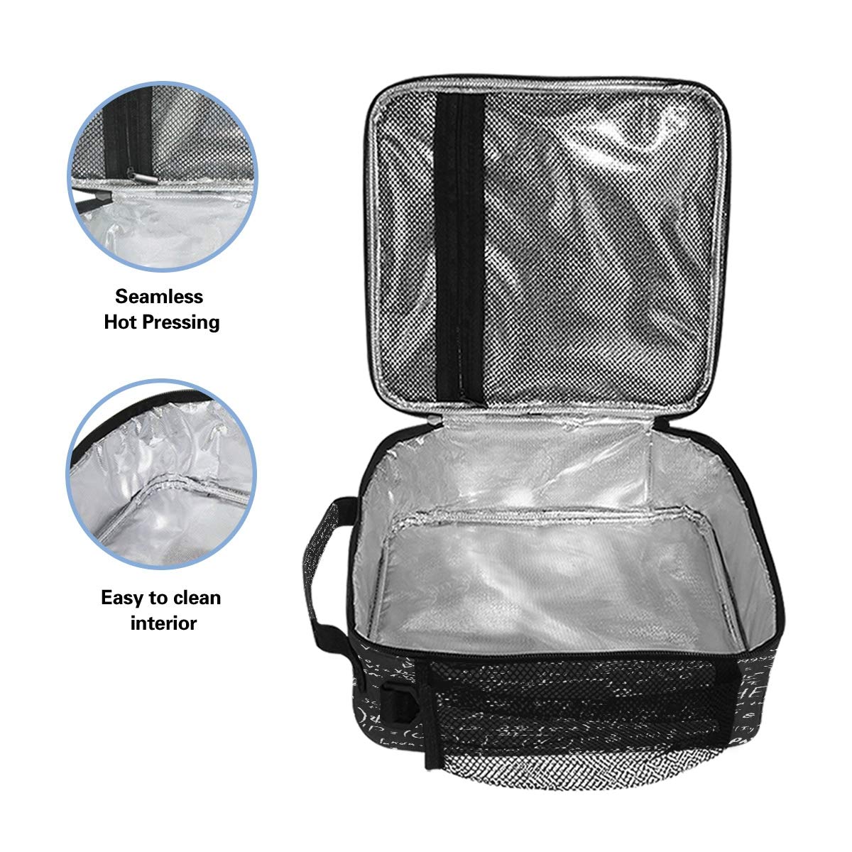 Borsa per il pranzo con formula di matematica, scatola per il pranzo isolata durevole Borsa riutilizzabile per adulti Borsa termica riutilizzabile