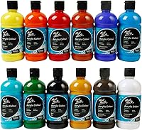 Vista 1 de MONT MARTE Signature - Juego de pintura acrílica de color, 12 x 16.9 onzas, acabado semimate, 12 colores, adecuado para lienzo, madera, tela, cuero