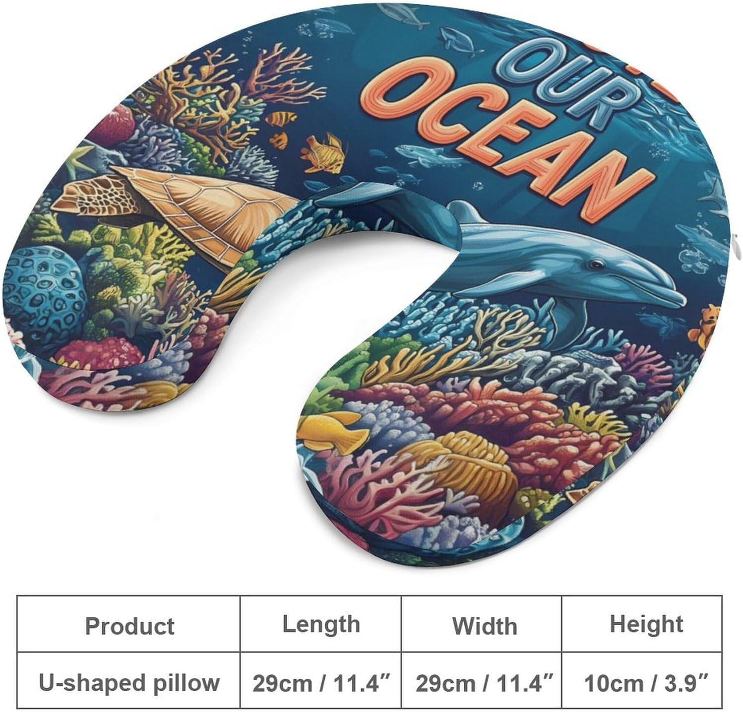 Protect Our Ocean Memory Foam Pillows U Shaped Travel Neck Pillow