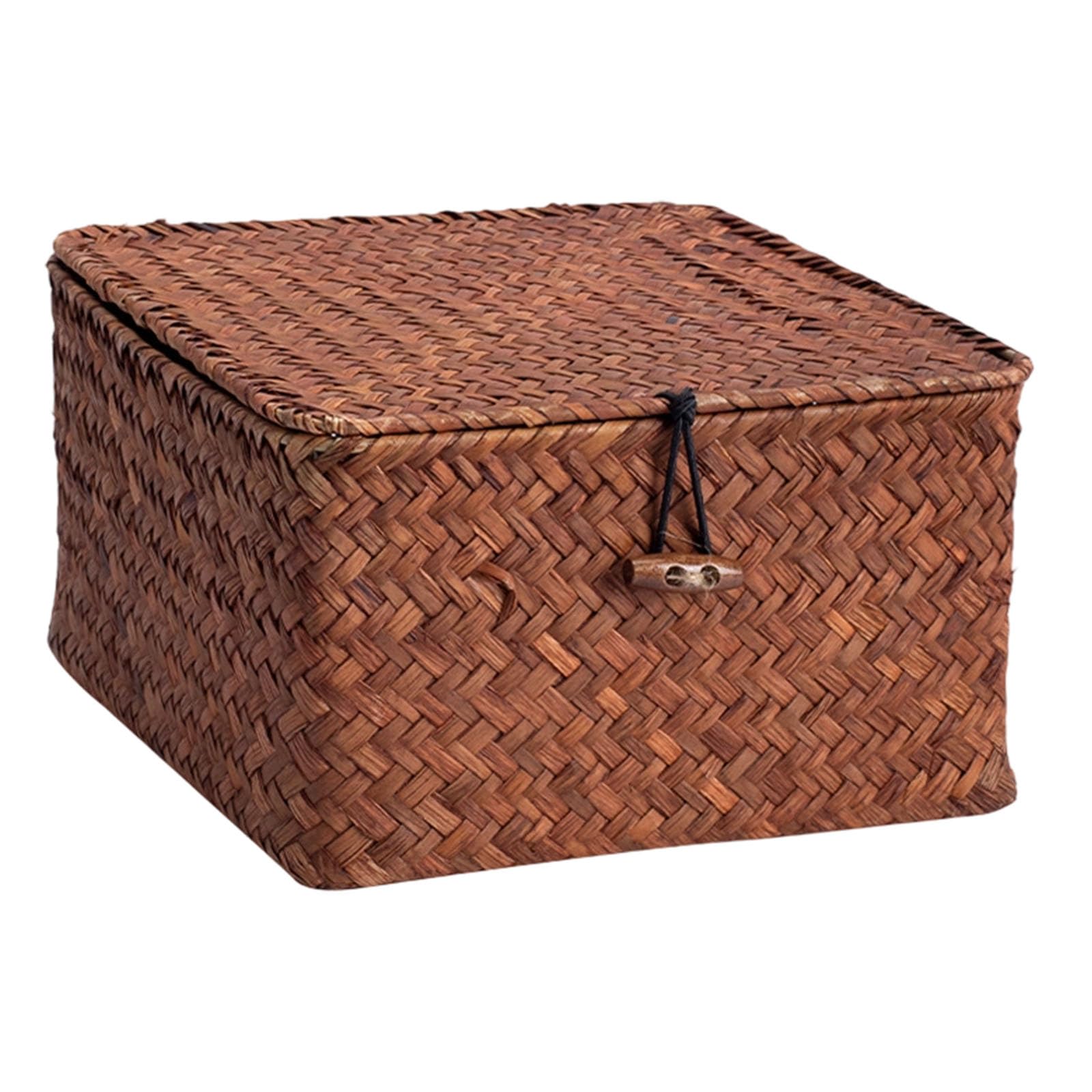 Kalttoy Multicolor Decorative Lidded Rattan Container For Snacks Storage Multipurpose Shelf Organiser Kitchen Bedroom Use Lidded Wicker Basket For Candy Storage