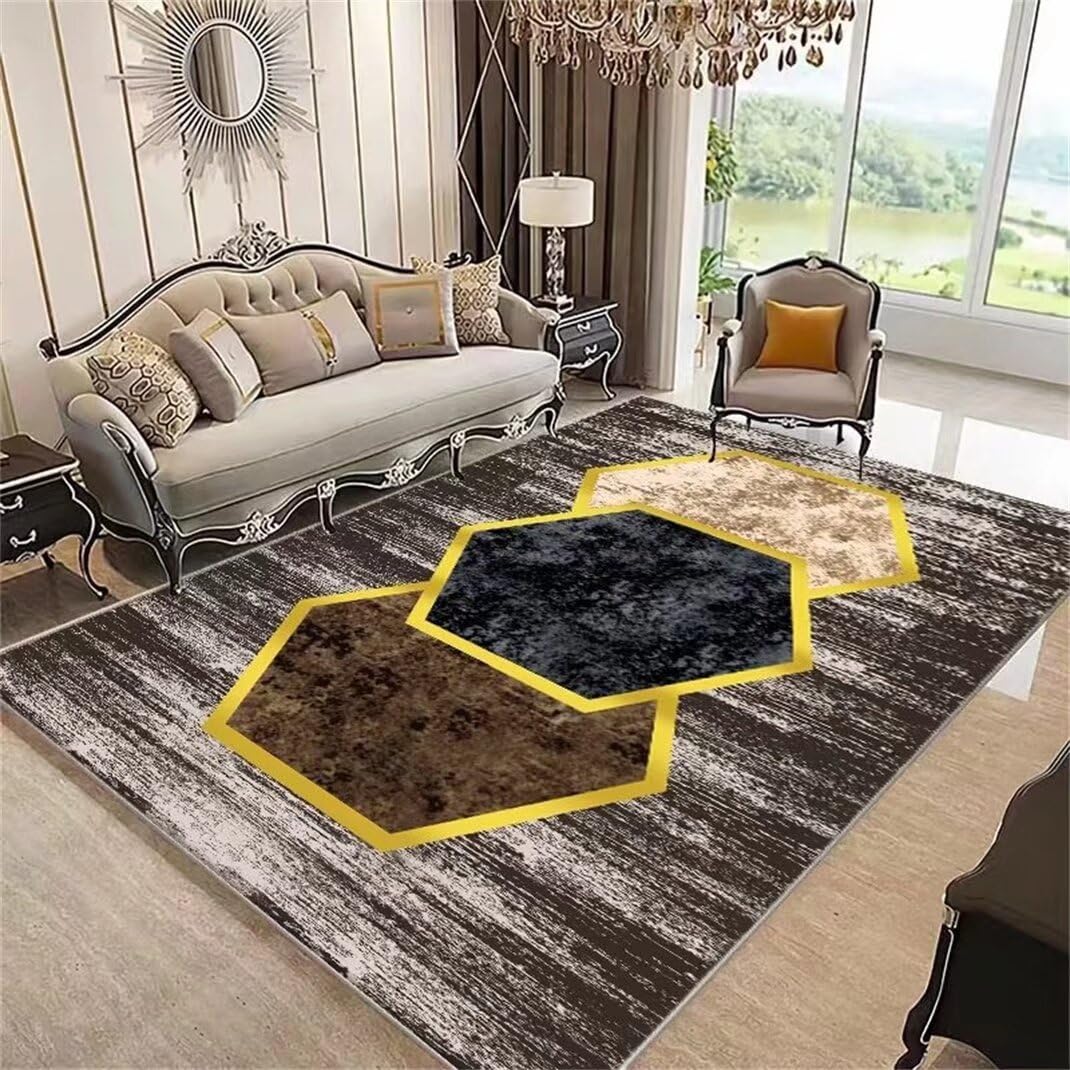Tapis salon doux géométrique pour une chambre cosy et moderne