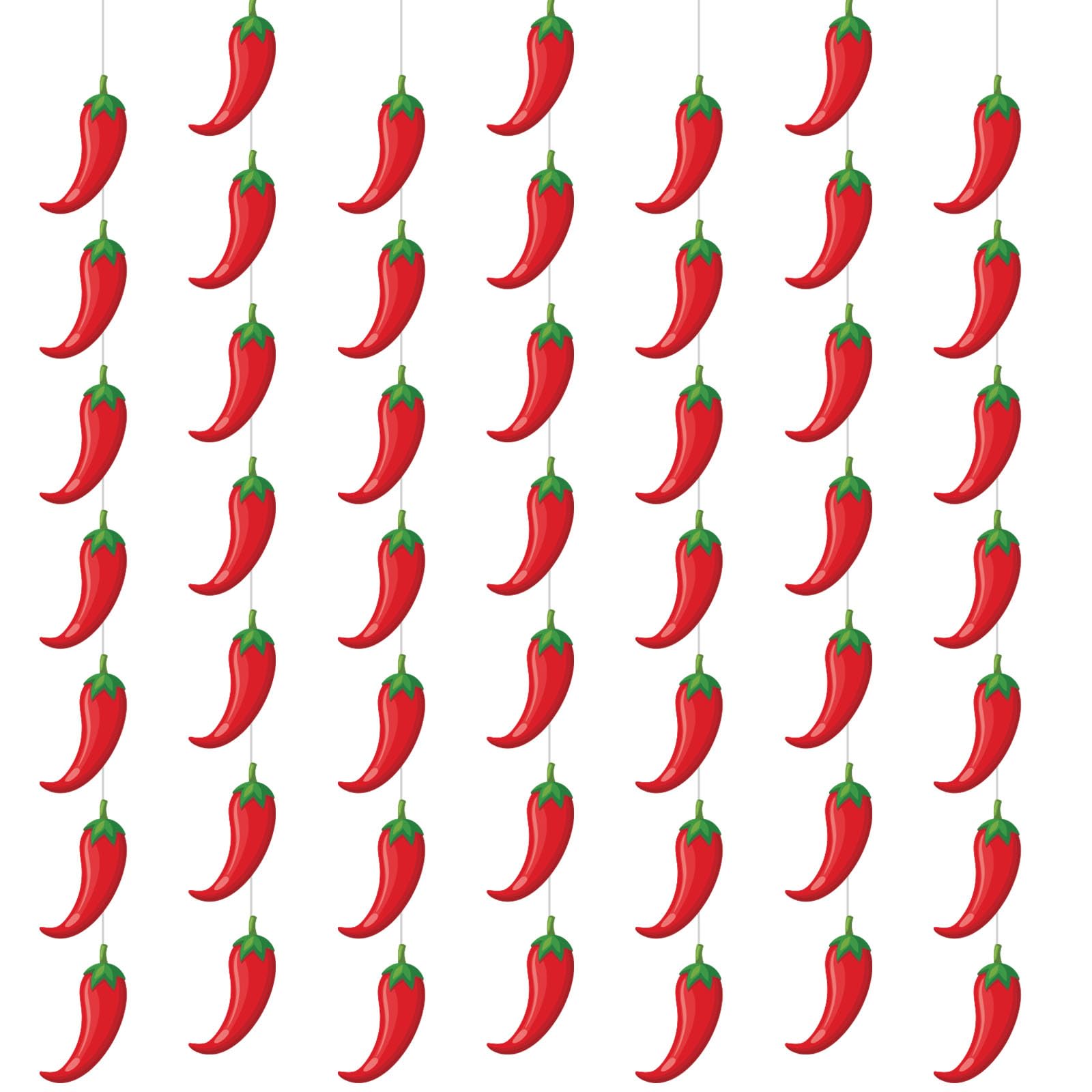 Bannière Chili Cook Off lot de 8 guirlandes de piments de 127 cm aux couleurs vives