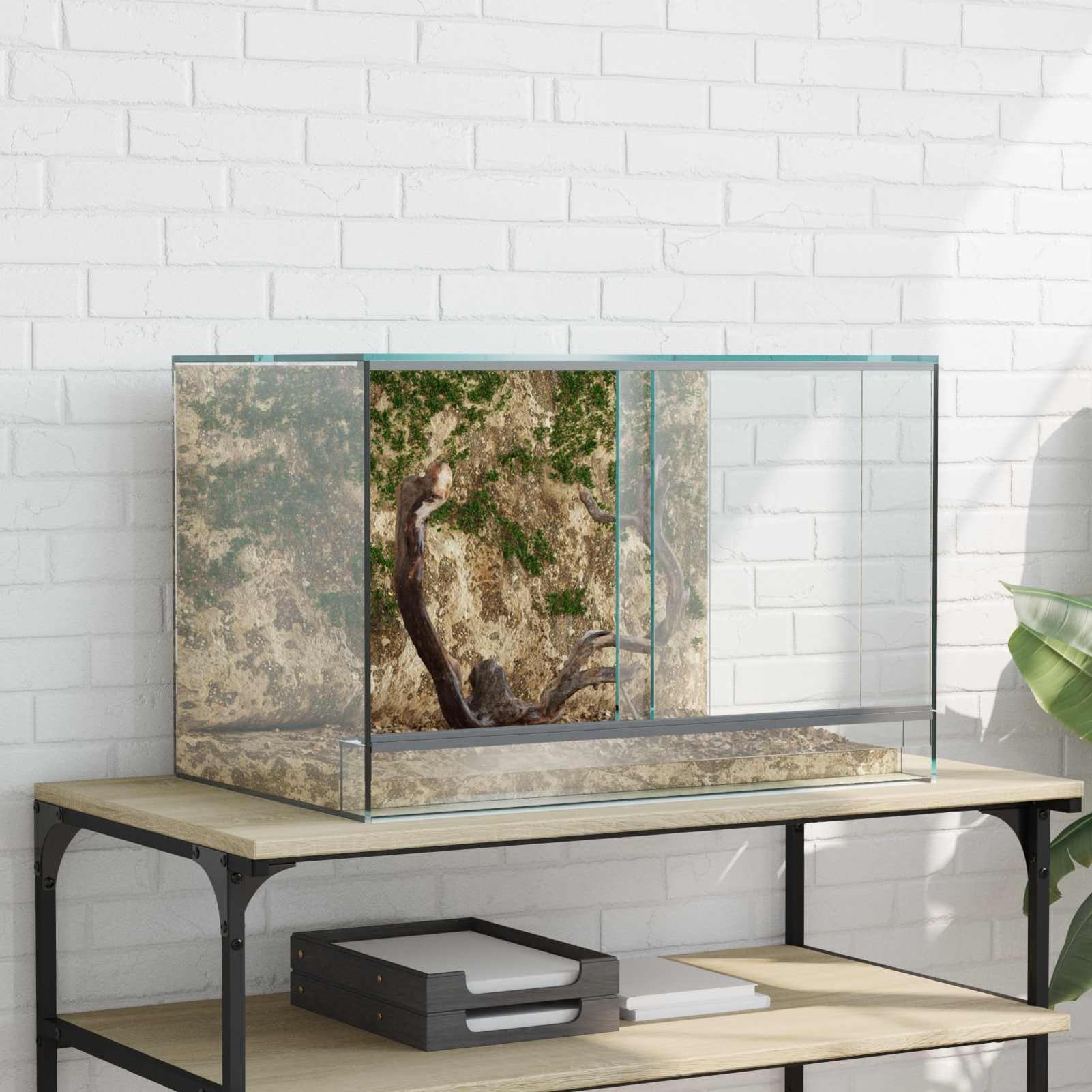 Glas Terrarium Reptilien Amphibien Weiß 60x40x40 cm Innen-Außen Model42020391