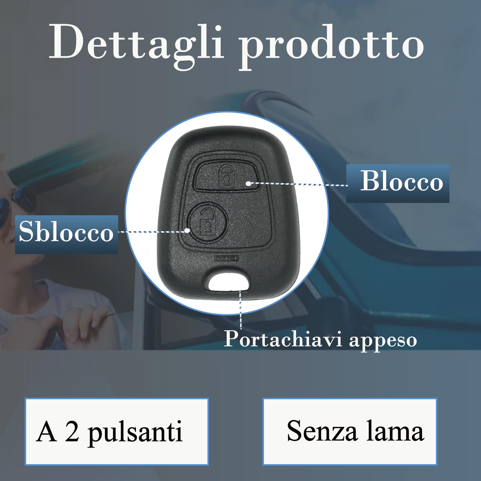 SUPALAND Guscio Chiave di Ricambio a 2 Tasti Per Citroen C1 C2 C3 C4 C5 Peugeot 106 107 206 207 208 307 407 806