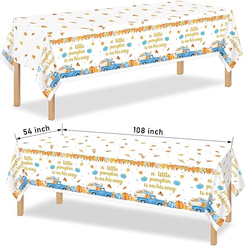 Miniatura 7 de 170 piezas de decoración de fiesta de baby shower con texto en inglés "A Little Pumpkin is On His Way", decoraciones para baby shower, baby shower