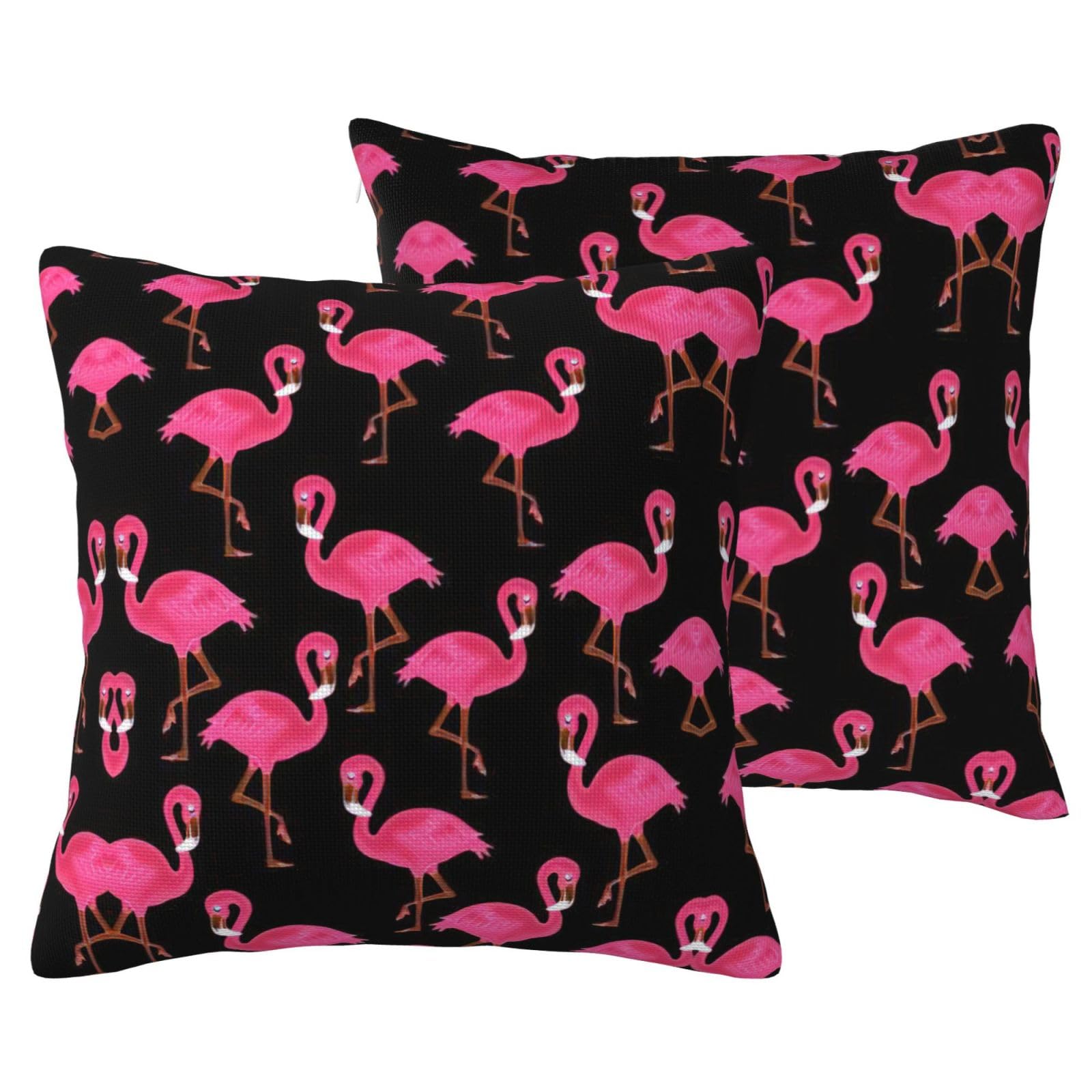 Housses de coussin flamant rose en lin pour un salon estival