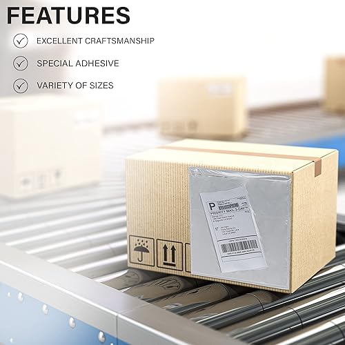 Miniatura 5 de MT Products Bolsa de plástico transparente en blanco de 9.5 x 12 pulgadas - Lista de embalaje desechable para envío - Paquete de 50