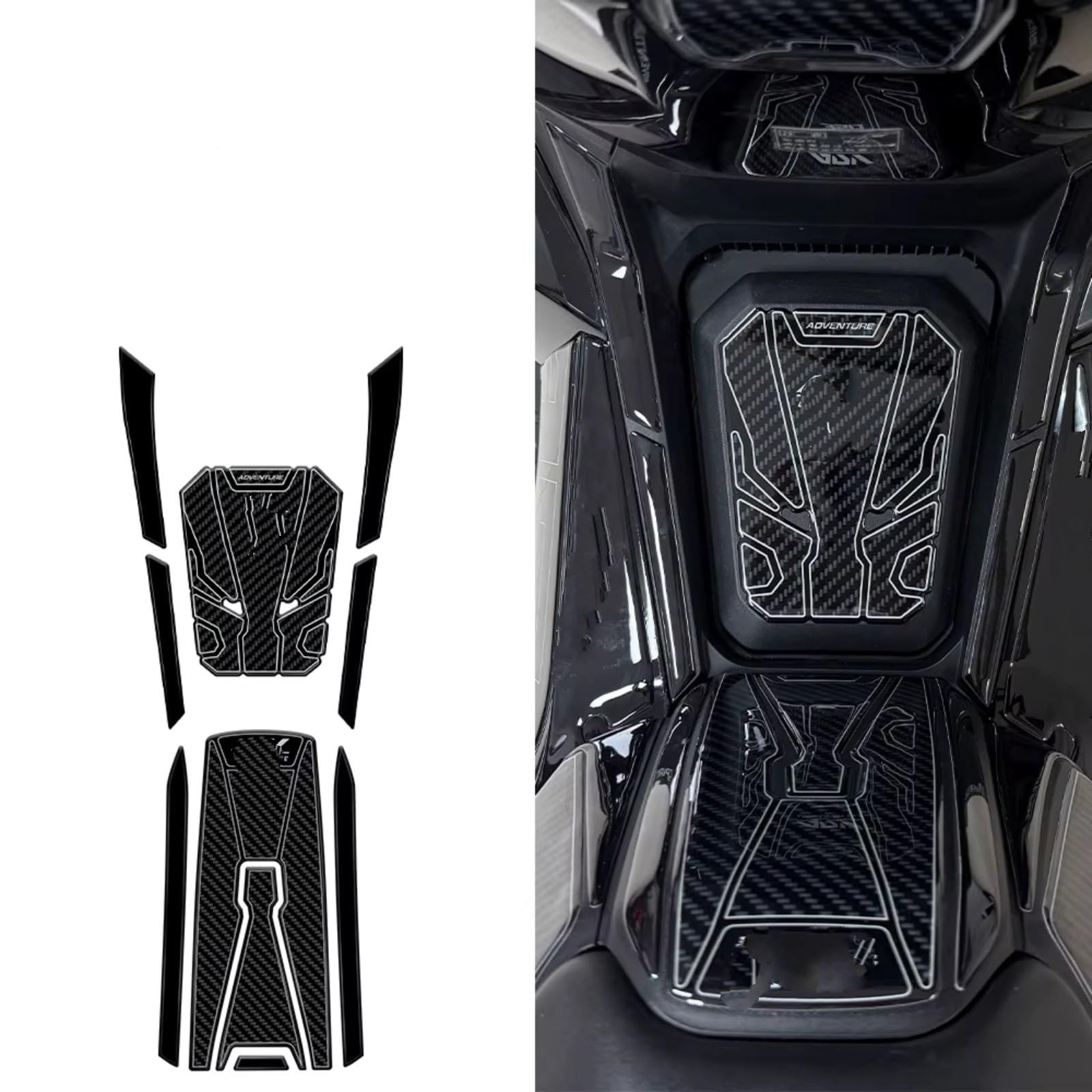 Compatibile Con ADV350 2022 2023 2024 2025 Carbon Look 3D Gel Moto Rilievo Del Serbatoio Del Carburante Protector Decal Impermeabile Antiscivolo Serbatoio(Fuel tank kit)