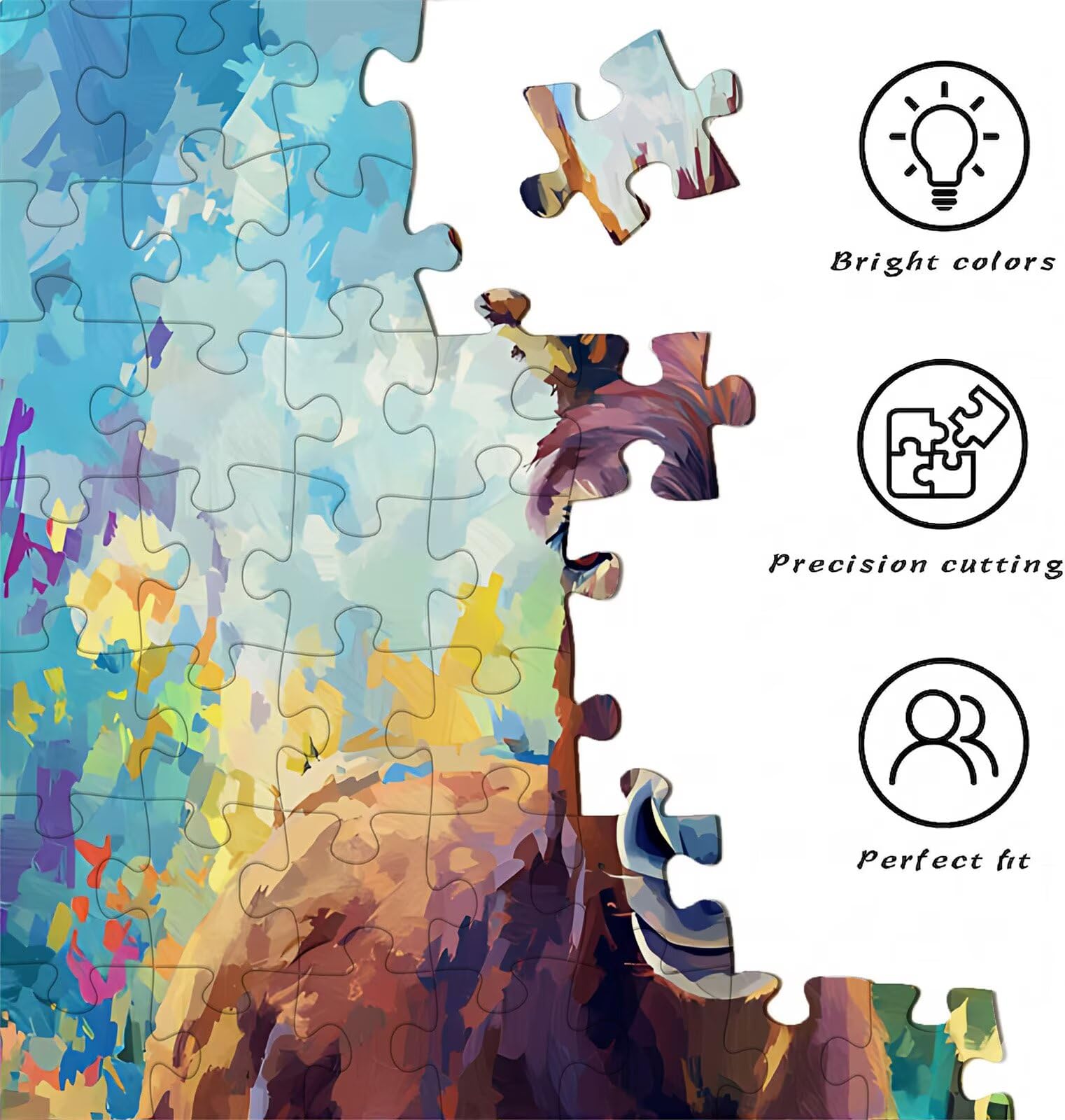 Puzzle 1500 elementów dla dorosłych, abstrakcyjne zwierzątko Trudne i kolorowe drewniane puzzle, duża łamigłówka 87 x 57 cm, antystresowa gra z plakatem, dekoracja ścienna do domu, prezent urodzinowy