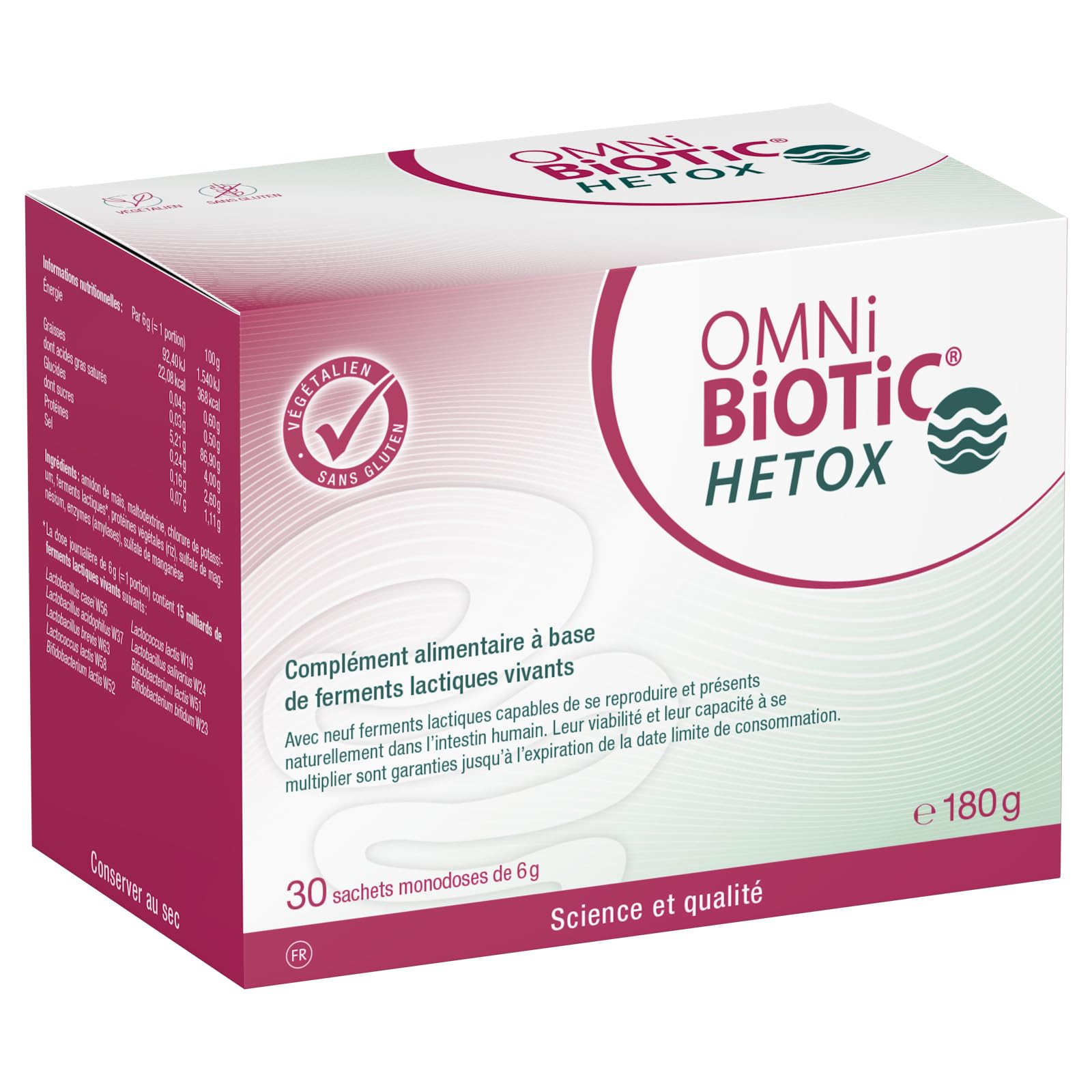 OMNi-BiOTiC HETOX | Probiotique | Axe intestin-foie | 9 souches bactériennes | 15 milliards d’UFC par dose journalière | 30 sachets | En poudre