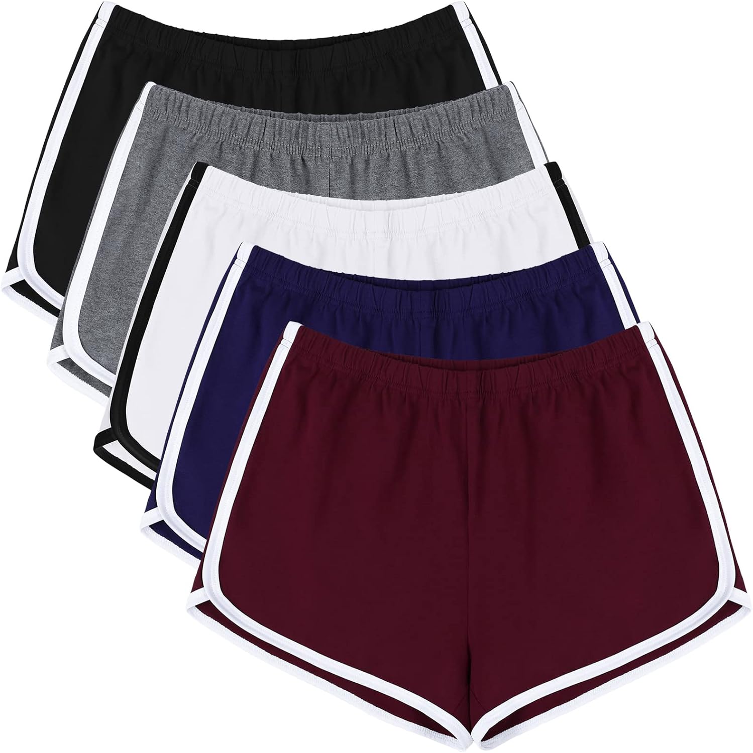 URATOT 5 Packs Soft Comfy Booty Cotton Workout Pants Breathable Lounge Dolphin Shorts Cycling Hiking Pants for Women URATOT 5 Packs Soft Comfy Booty Cotton Workout Pants Breathable Lounge Dolphin Shorts Cycling Hiking Pants for Women