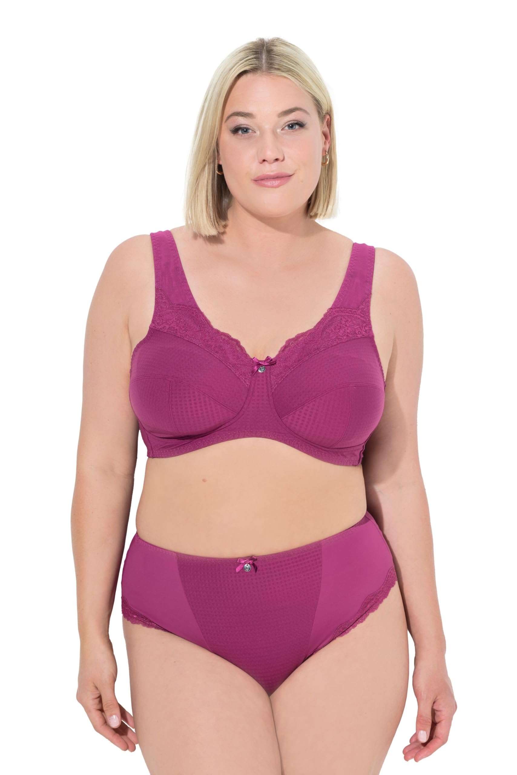 Ulla Popken Damen große Größen Übergrößen Plus Size Relief-Bra, Jaquard, Lace