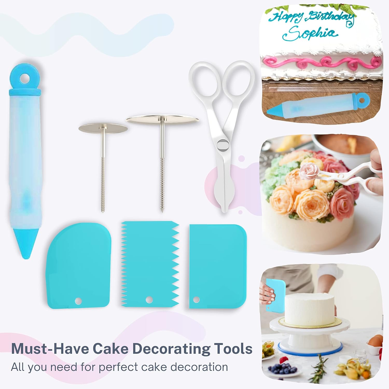 Cake Decorating Tools 246-Piece Piping Bags and Tips Set Cake Decorating Kit with 62 Piping Tips Cake Decorating Supplies with Frosting Tips and Bags Cupcake Decorating Kit Cookie Decorating Supplies