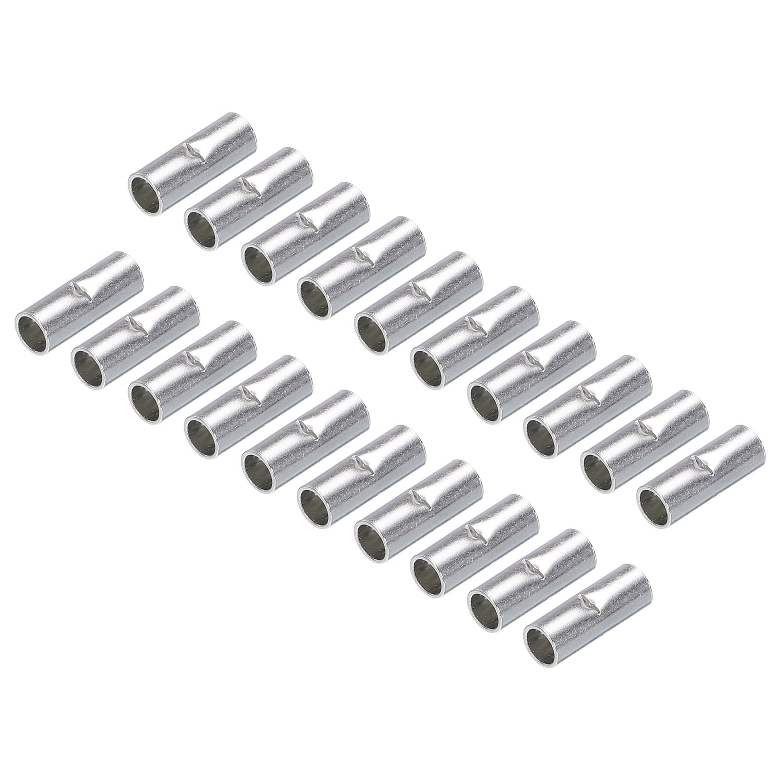 100 Pack 12-10 AWG Seamless Non Insulated Butt Connector Terminals - View #3
