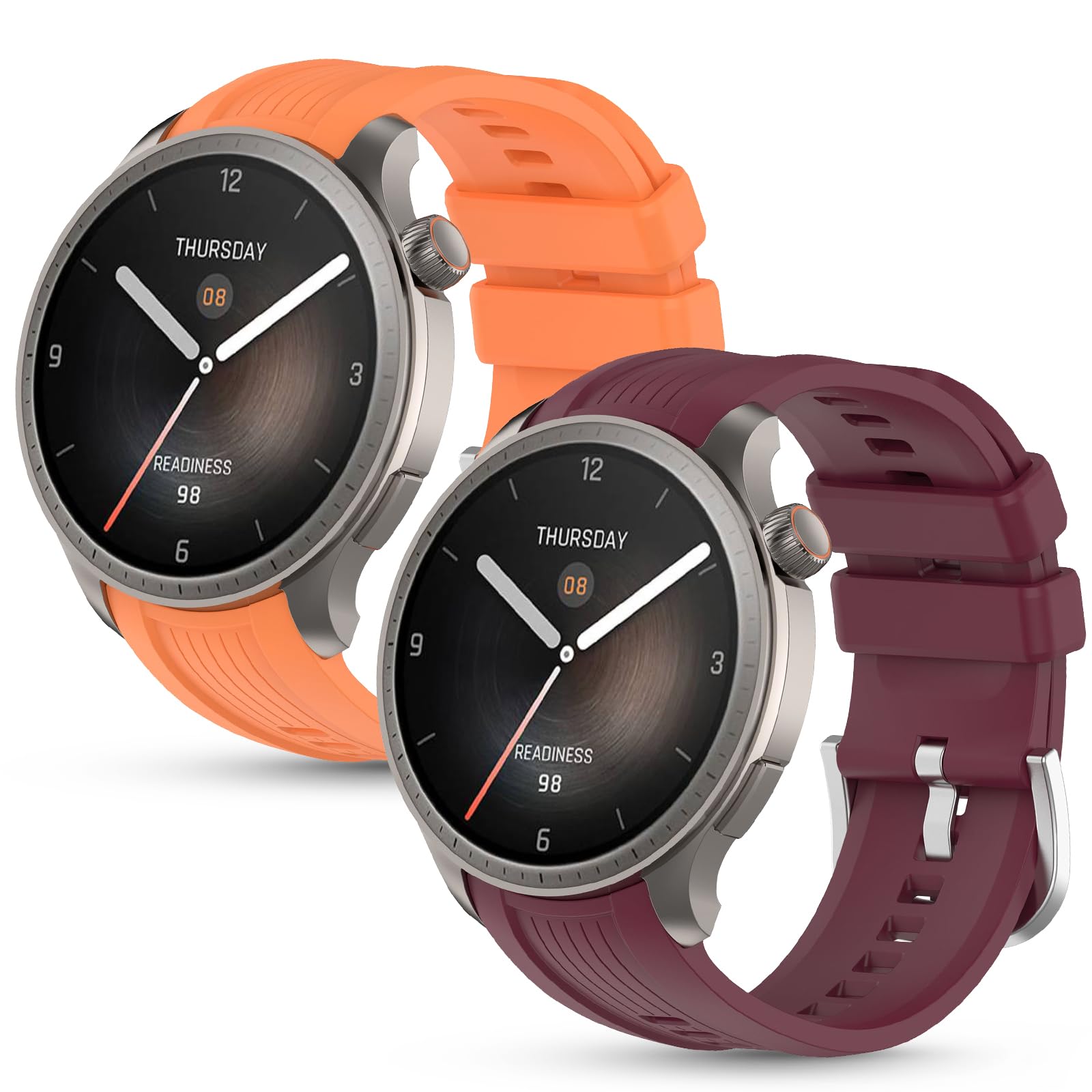 2 Piezas Correa para Amazfit Balance/Amazfit Bip 5/Amazfit Cheetah/Cheetah Pro, 22mm Ajustable Impermeable Deportiva Suave Silicona Recambio Pulsera Correa para Amazfit Balance(A2286).