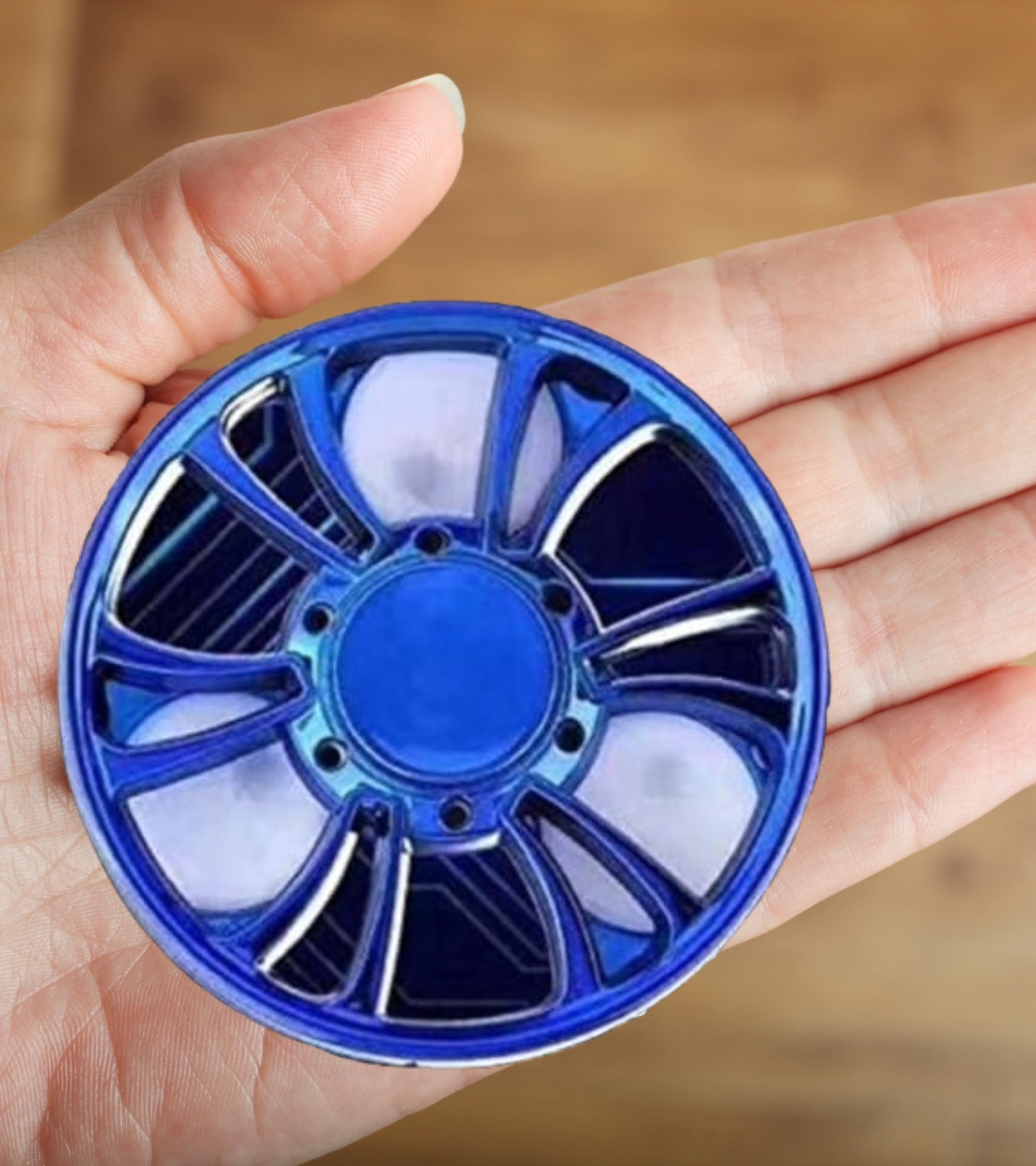 Premsons® Hand Spinner with Lights - High Speed Desk Toy Smooth Finger Spin Sensory Fidget Stress Relief Game Play for Kids & Adults - Metallic Blue 3
