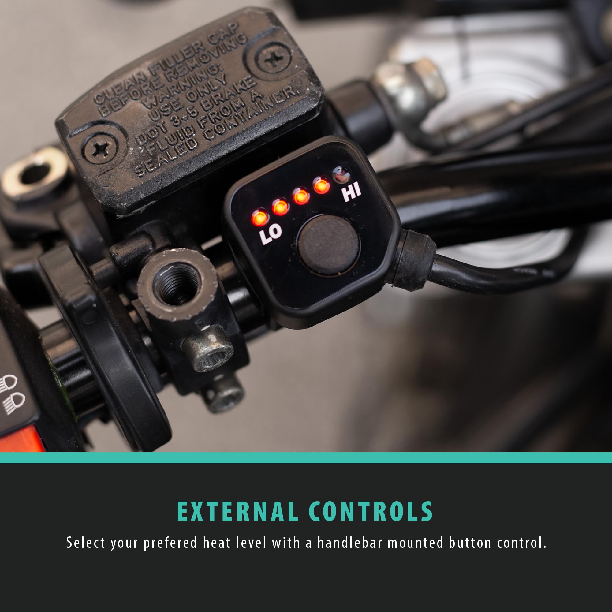 Ultimateaddons Poignées chauffantes essentielles pour moto avec 5 niveaux de chaleur, mémoire de réglage et système de contrôle externe pour guidon de 22 mm de diamètre