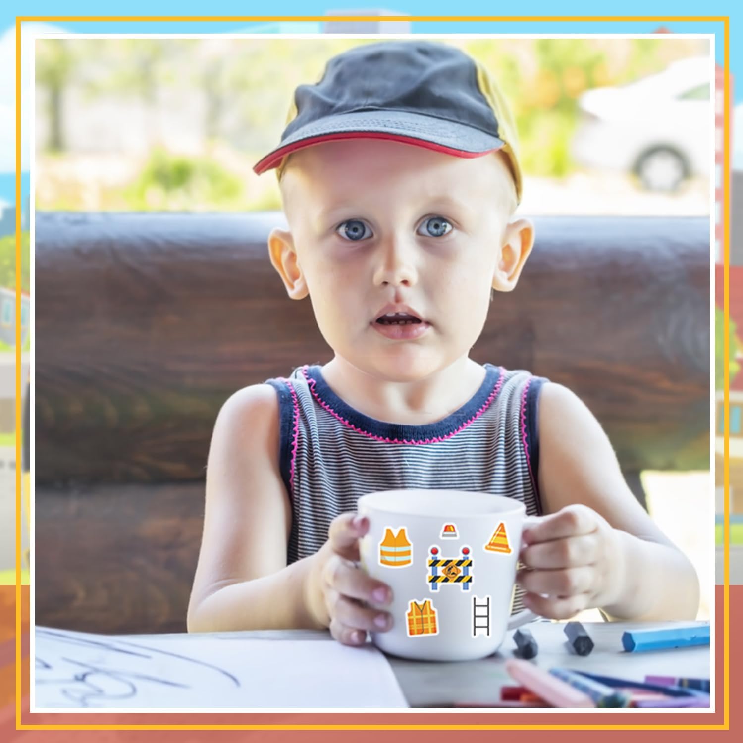 24 Sheets Make Your Own Construction Stickers Make A Face Stickers for Kids Toddlers with Trucks DIY Craft Sticker Kids Truck Themed Birthday Truck Party Supplies