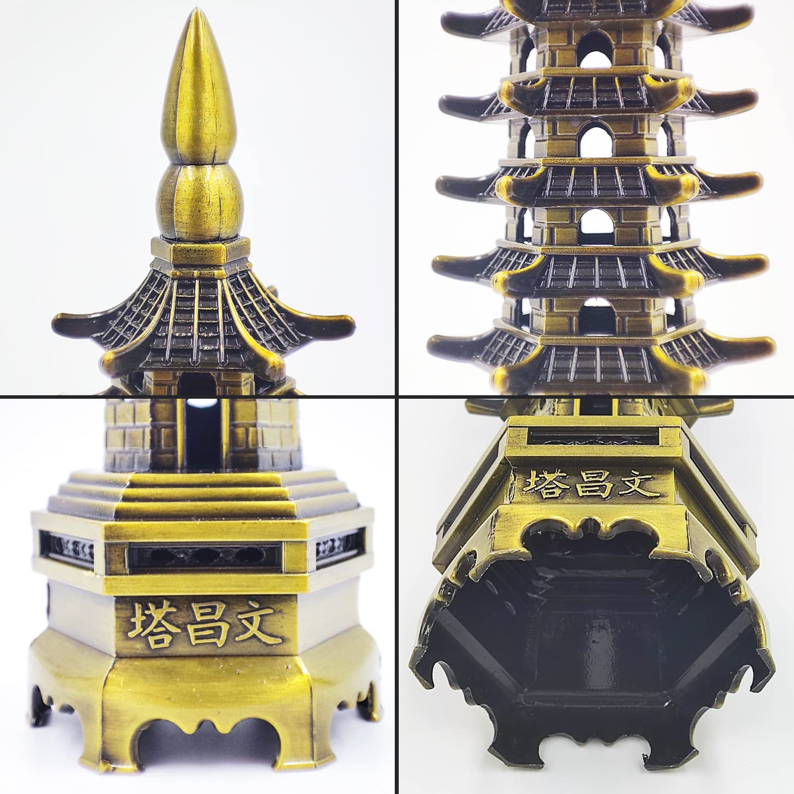 Amazon.com: 合金風水九層文昌塔模型- 桌面裝飾改善運氣- 禪宗花園微型