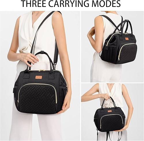 Vista 32 de MCBD Lonchera térmica para mujer, bolsa grande de 3 vías de transporte, mochila enfriadora reutilizable a prueba de fugas con correa ajustable