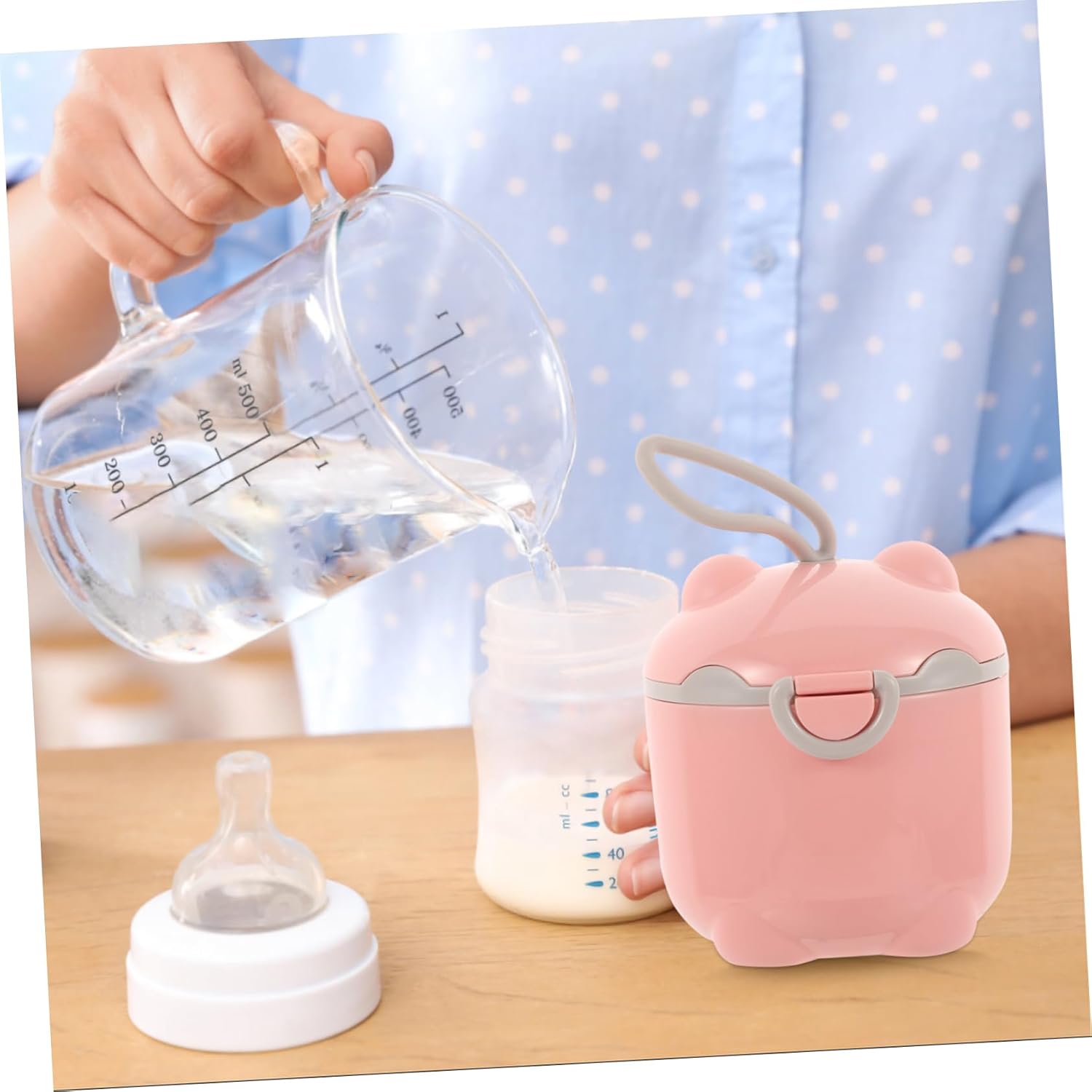 MERRYHAPY Boy Girl Formula Dispenser Portable Travel Essential Airtight Storage Box for Protein Powder