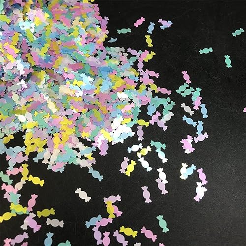 Miniatura 2 de PrettyG Paquete de 0.35 ozpaquete  Mezclas coloridas de lentejuelas con purpurina en forma de caramelo  Festival Rave Beauty Maquillaje rostro
