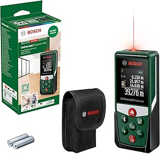 Bosch Medidor Láser UniversalDistance 40C (mide con precisión distancias de hasta 40 m, conectividad Bluetooth, diferentes funciones de medición, en caja de cartón)